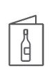 Drawing of brochure with wine bottle on front