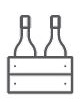 Drawing of wine bottles in a box with slats